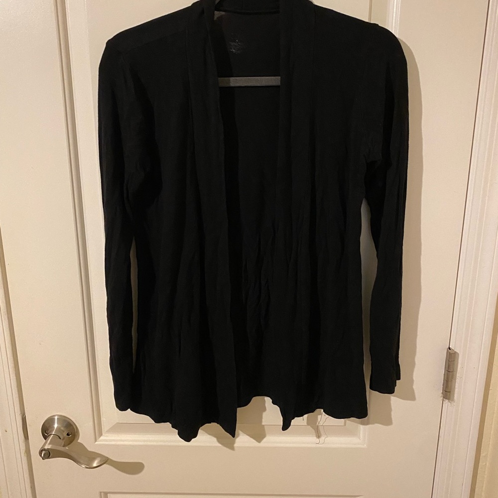 Black Open Front Women's Sweater